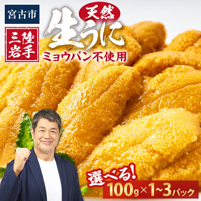 【ふるさと納税】天然生うに100g×1パック岩手県産　ミョウバン不使用【配送不可地域：離島・沖縄県・九州】【1625389】