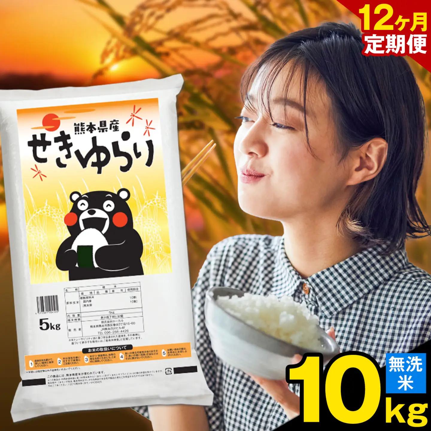 無洗米 せきゆらり 10kg 12ヶ月 定期便 熊本県産 国産 無洗
