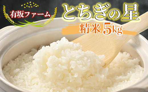 有坂ファームの令和7年産とちぎの星 精米5kg ※2025年10月中旬頃より順次発送予定