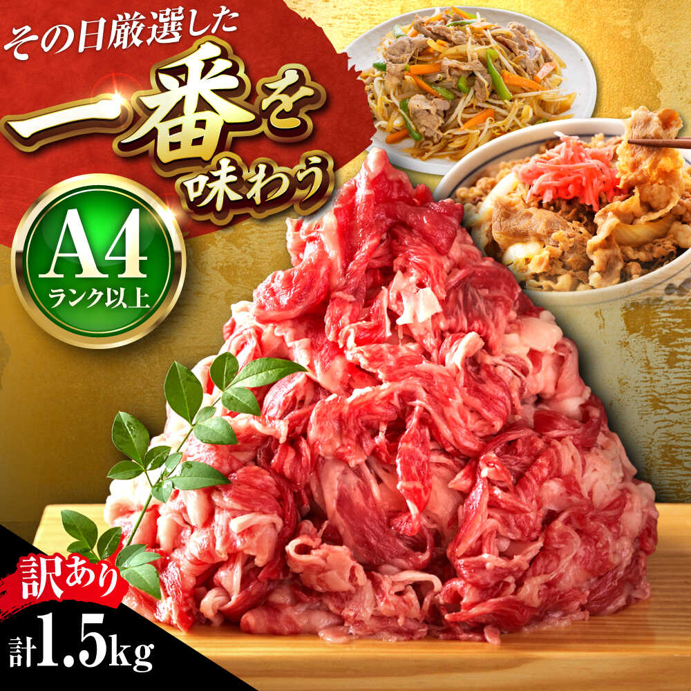 【ふるさと納税】【訳あり】【A4〜A5】 博多和牛 切り落とし 1.5kg (500g×3パック) 吉富町/株式会社MEAT PLUS[BGAB041] お肉 肉 牛 牛肉 和牛 黒毛和牛 切落とし きりおとし 大容量 国産 炒め物 すき焼き しゃぶしゃぶ 牛丼 小分け 冷凍 福岡 ギフト 肉ギフト 訳あり 食品