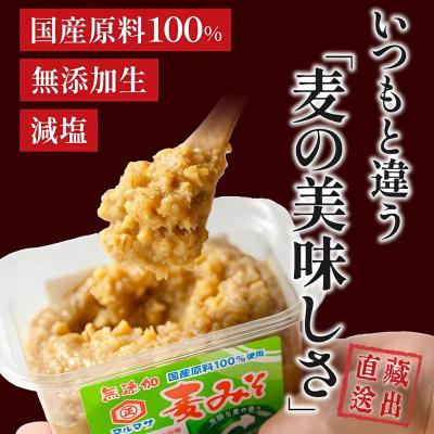 ふるさと納税 愛南町 麦 みそ 300g × 2 パック 甘口 無添加 生 仕込み 味噌 減塩 食物繊維 麹 マルマサ醤油 |  | 02