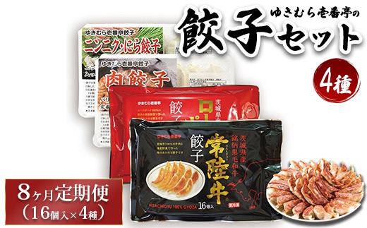 【定期便8ヶ月】ゆきむら壱番亭の4種の餃子セット※離島への配送不可