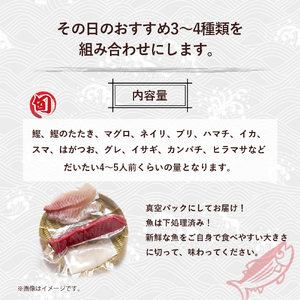 大将のおまかせ刺身3～4種類盛！ ／Efs-03 刺身 鮮魚 冷蔵  即日発送