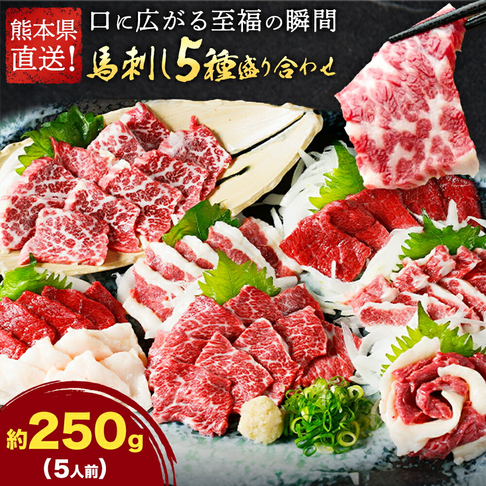 【ふるさと納税】馬刺し 5種 盛り合わせ セット 計250g 5人前 熊本直送 赤身 霜降り フタエゴ バラヒモ コーネ 株式会社Foody’s《30日以内に出荷予定(土日祝除く)》熊本県 菊池市 馬刺し 馬肉 肉 お肉