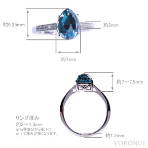 K18WG ロンドンブルートパーズ ローズカット ダイヤモンドリング MINAMOセッティング VO0025RK18WG