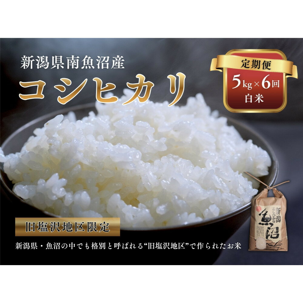 【ふるさと納税】【令和7年度産】【定期便】南魚沼「旧塩沢」限定 コシヒカリ【5kg×6回】白米 | お米 こめ 白米 食品 人気 おすすめ 送料無料