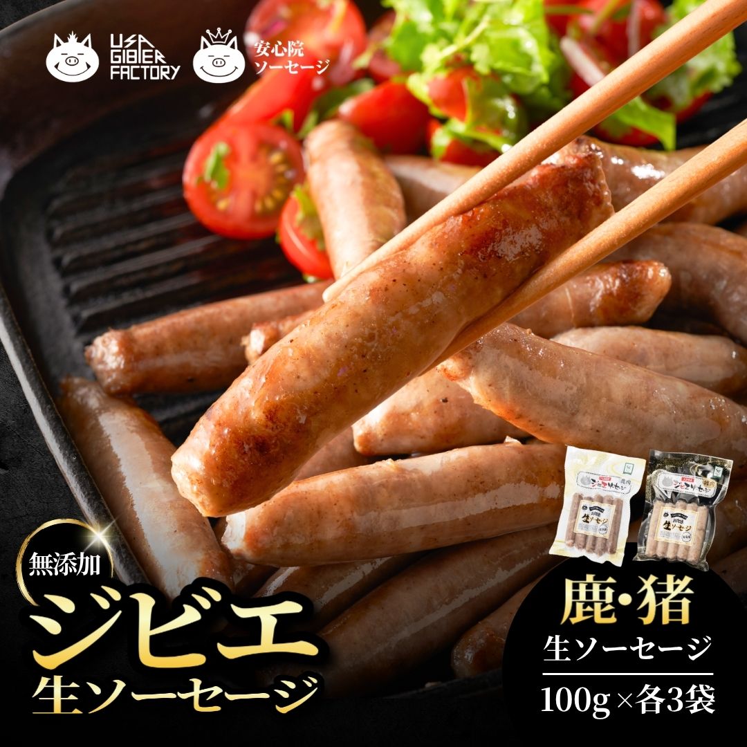 【ふるさと納税】無添加 ソーセージ ジビエ 600g 100g×各3P | 生ソーセージ 臭みなし おつまみ 鹿肉 猪肉 食べ比べ セット 国産 九州 冷凍 九州 大分県 豊後高田市 送料無料