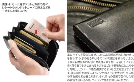 VanNuys ミドルサイズのオールインワンL型ファスナーウォレット ビンテージブラウン
