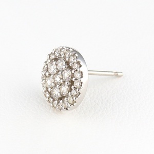 K18ホワイトゴールド＆ダイヤモンド サークルモチーフピアス【TE-111】