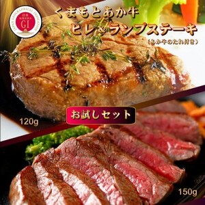 【GI認証】くまもとあか牛 ヒレステーキ＆ランプステーキ お試しセット(あか牛のたれ付き)(美里町)【配送不可地域：離島】【1629578】