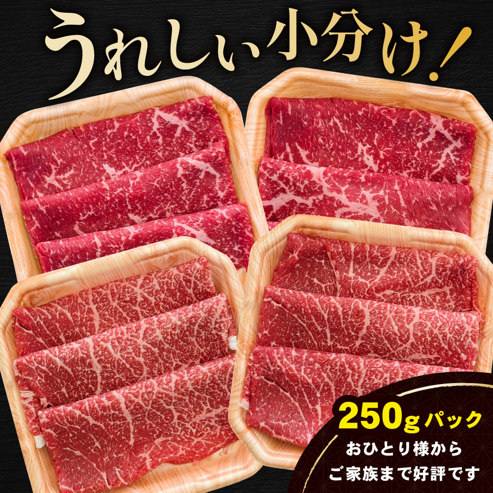別海和牛 赤身肉スライス（モモ ウデ）1kg（250g×2パック×2箱）FF0000038（肉 にく 牛肉 北海道 別海町 しゃぶしゃぶ すき焼き ふるさと納税）