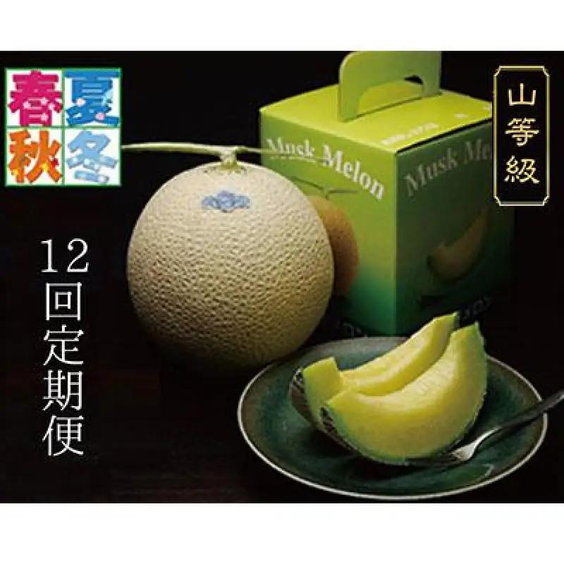 メロン 12ヶ月 定期便 クラウン 山等級 1玉入 メロン