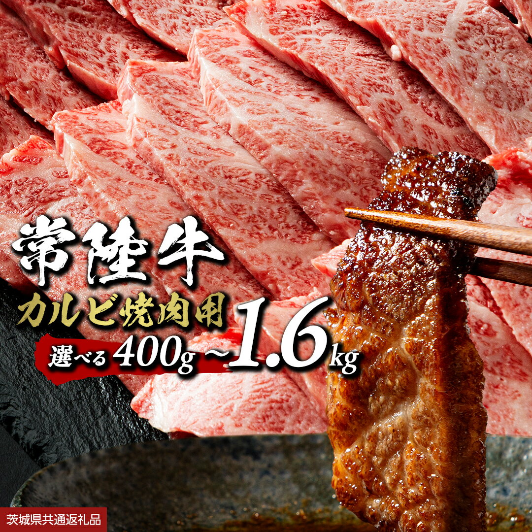 【ふるさと納税】レビューキャンペーン 実施中 【 常陸牛 】 焼肉用カルビ 選べる内容量 400g 800g 1600g (茨城県共通返礼品) ひたちぎゅうカルビ焼肉 牛肉 肉 お肉 精肉 国産牛 ブランド牛 和牛 A4 カルビ 牛カルビ 使い勝手 冷凍 焼肉 BBQ アウトドア キャンプ