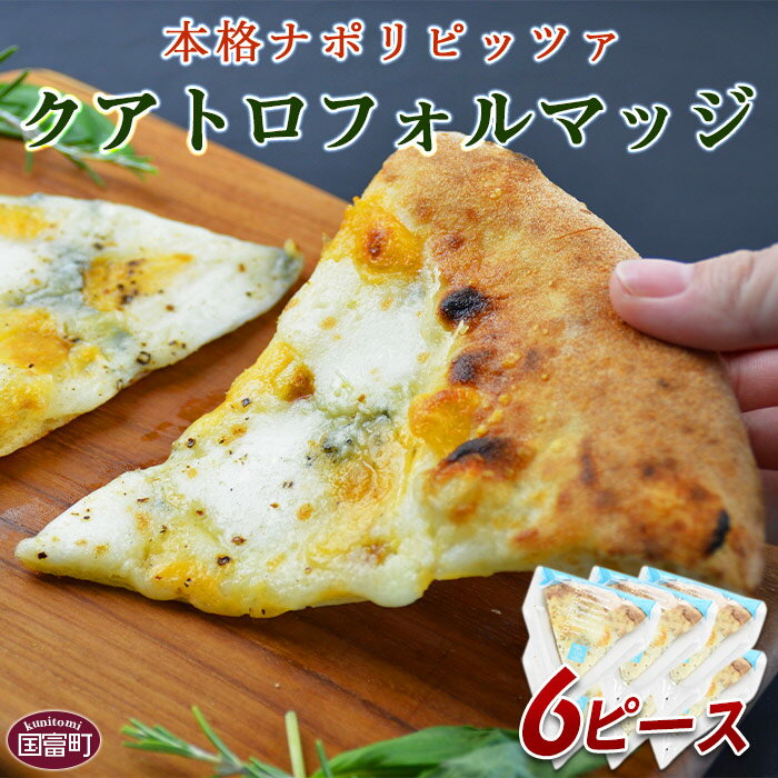 【ふるさと納税】ピザ 小分け ＜本格ナポリピッツァ！クアトロフォルマッジ（6ピース）＞※入金確認後、翌月末迄に順次出荷します カット アウトドア キャンプ チーズ pizza クリスマス 夜食 CAFE NO WONDERLAND 宮崎県 国富町 0249_cf【冷凍】