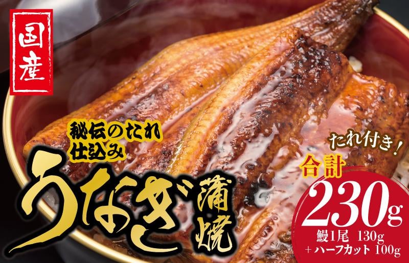 
【土用の丑の日】国産うなぎ お試し 230g（鰻1尾 130g+ ハーフカット 100g）訳あり お試し ウナギ 無頭 炭火焼き 備長炭 手焼き 先行予約
