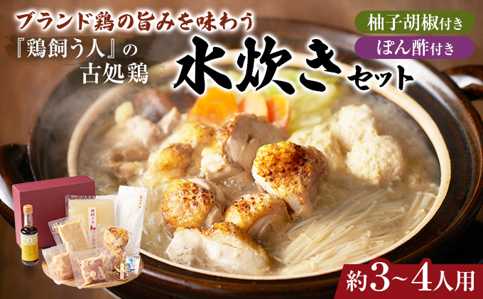 水炊きセット  古処鶏 こしょどり  天野商店 配送不可 離島 鍋セット水炊き お肉 鶏肉 ムネ モモ 