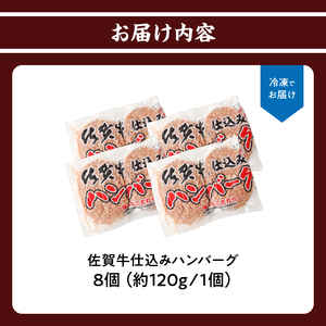 佐賀牛仕込みハンバーグ 8個 ／ ハンバーグ【A164】