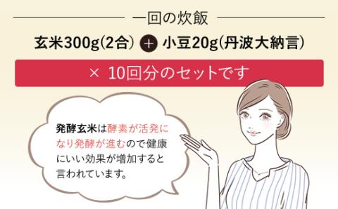 【12ヵ月定期便】丹波福知山産　発酵玄米セット（コシヒカリ玄米3kgと丹波大納言200g） FCCM023