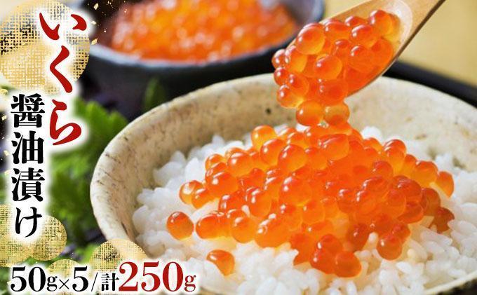 いくら醤油漬け 250g（50g×5）【2025年12月発送】 いくら 海鮮 北海道 イクラ 冷凍 醤油漬け 海産物 045-a008-12