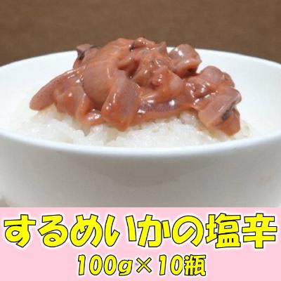 ふるさと納税 南房総市 小分け　イカの塩辛　1kg　一本造り(瓶入り100g×10本)スルメイカ使用　mi0012-0122