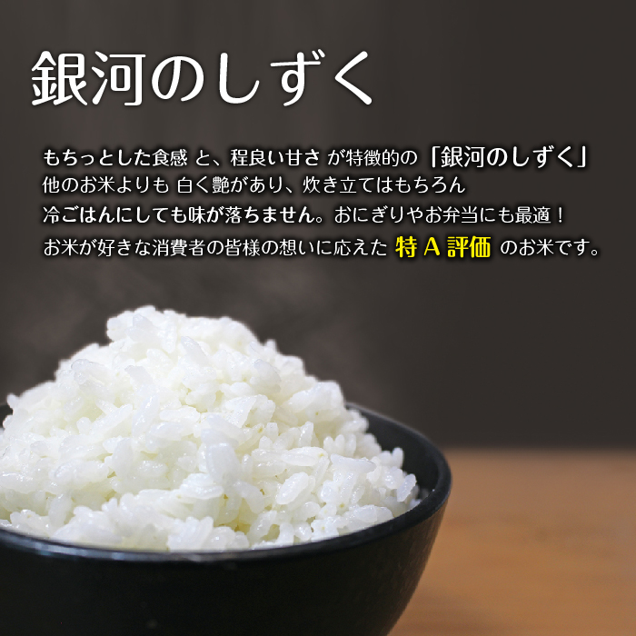 新米 銀河のしずく 精米 12kg 窒素ガス充填梱包 3ヶ月 定期便 【みのり片子沢】 ／ 米 白米 2kg 6袋 特A