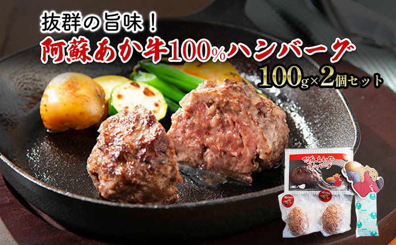 
ハンバーグ セット 2個 阿蘇 あか牛 牛肉 100% 1p×2個 肉 お肉 にく 赤牛 配送不可：離島
