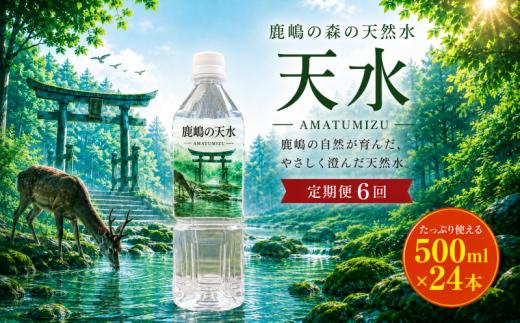 天然水 500ml×24本 6カ月 定期便 みず 飲料水 ウォーター  軟水 防災 備蓄 長期保存 water ふるさと 人気 おすすめ 贈答 ギフト お裾分け プレゼント お土産 お取り寄せ 料理 スポーツ 水分補給 ドリンク 家庭用 常備水 来客用 イベント ふるさと納税 茨城県 鹿嶋市