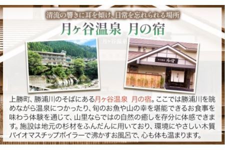 月ヶ谷温泉 ふるさと御膳(杉コース) ＆ 入浴 ペアチケット 1組2名様 《30日以内に出荷予定(土日祝除く)》旅行 体験 ツーリング 山ツーリング 徳島県 上勝町 月ヶ谷温泉 月の宿 旅館 日帰り 