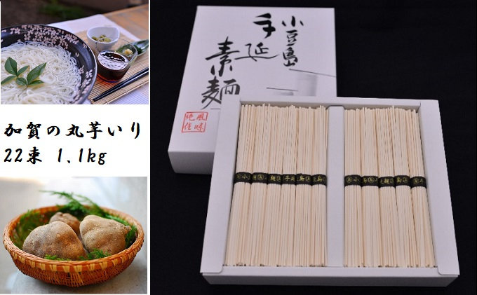 
[№5668-0589]加賀の丸芋いり小豆島手延べ素麺 1.1kg 約15人前
