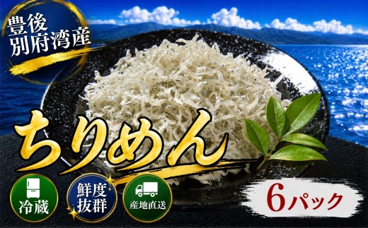 豊後別府湾ちりめん 6パック 計330g（55g×6p） 国産 添加物不使用 ／ ちりめん ちりめんじゃこ 小分け 国産 チリメン チリメンジャコ しらす シラス セット 天日干し おつまみ スピード発送 スピード ＜108-232＞