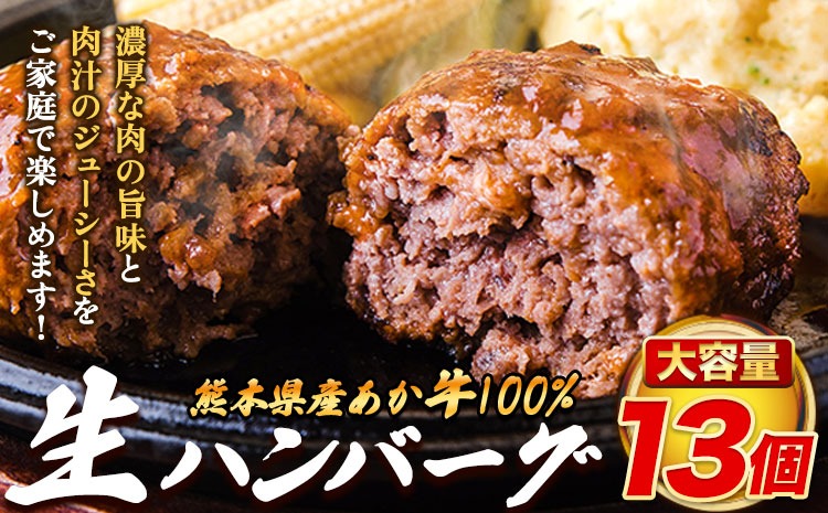 熊本県産あか牛100%生ハンバーグ 140g×13個入り 合計1820g 1.82kg以上《30日以内に出荷予定(土日祝除く)》熊本県産あか牛 冷凍---mna_faknhamv_30d_r8_13000_1820g---