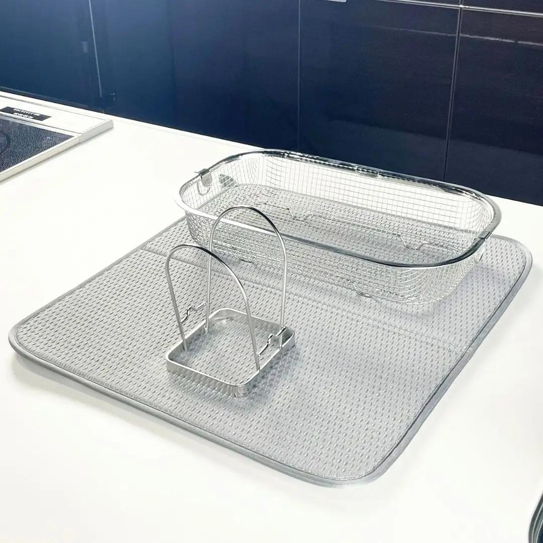 すっきり暮らすセット（浅型+マット+まな板スタンド）水切りかご ステンレス 食洗機対応 燕三条製 [ビーワーススタイル] 【016S087】