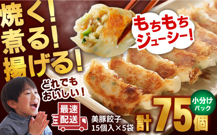 
            7日程度発送）【リピーター続出】美豚餃子15個入×5袋 五島市/長崎フードサービス [PEL003] 冷凍 餃子 飲茶 中華 ぎょうざ ギョウザ スピード 最短 最速 発送
          