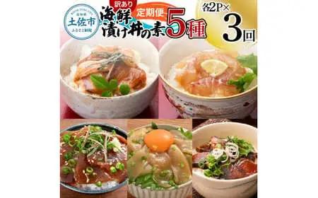 【訳あり】【全3回定期便】土佐の海鮮漬け丼 5種×各2Pセット 高知県土佐市 【企業組合　宇佐もん工房】 [BQAB014]