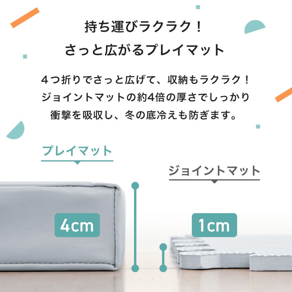 【レギュラーサイズ】ベビープレイマット ベビー マットレス ジョイントマット 日本製 約4cm