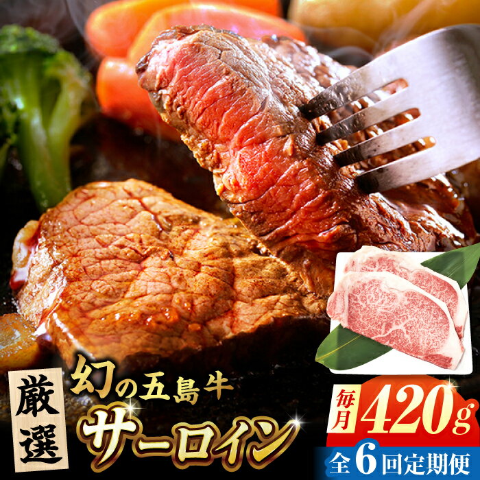 【ふるさと納税】【6回定期便】五島牛 サーロインステーキ 210g×2 牛肉 肉 ブランド肉 五島市/ごとう農業協同組合[PAF074] 国産 冷凍 牛肉 すてーき 長崎和牛 焼肉