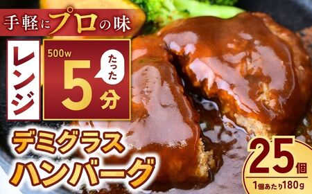 デミグラハンバーグ 180g × 25個 計4.5kg ハンバーグ レンジ 龍ケ崎市