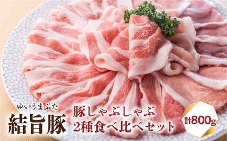 結旨豚 もも・ロース しゃぶしゃぶセット 400g×2種 計800g 部位 食べ比べ うす切り ゆいうまぶた 国産豚 岐阜県産 しゃぶしゃぶ 鍋 抗生物質 合成抗菌剤不使用 ブランド豚 10000円 