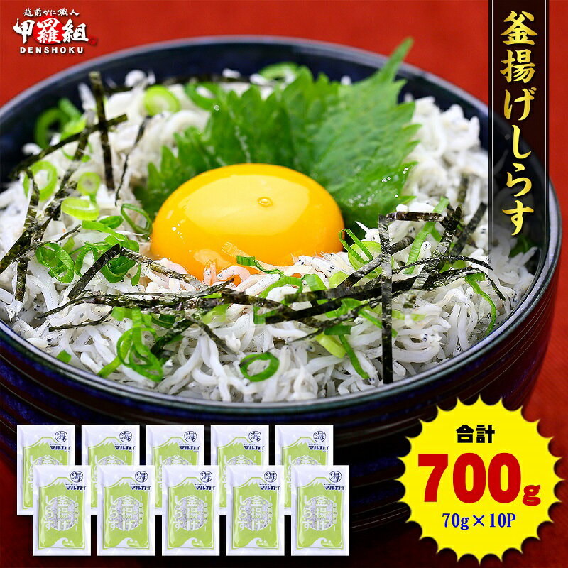 しらす 釜揚げ 甲羅組 冷凍 天然 焼津 魚 釜揚げしらす 10袋