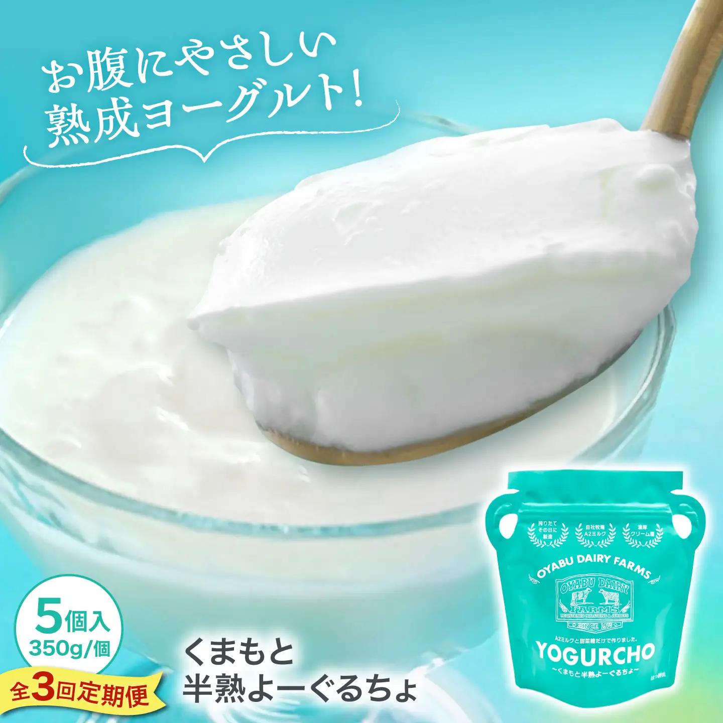 【全3回定期便】オオヤブデイリーファーム くまもと半熟よーぐるちょ 350g×5個ヨーグルト[AYAE005]
