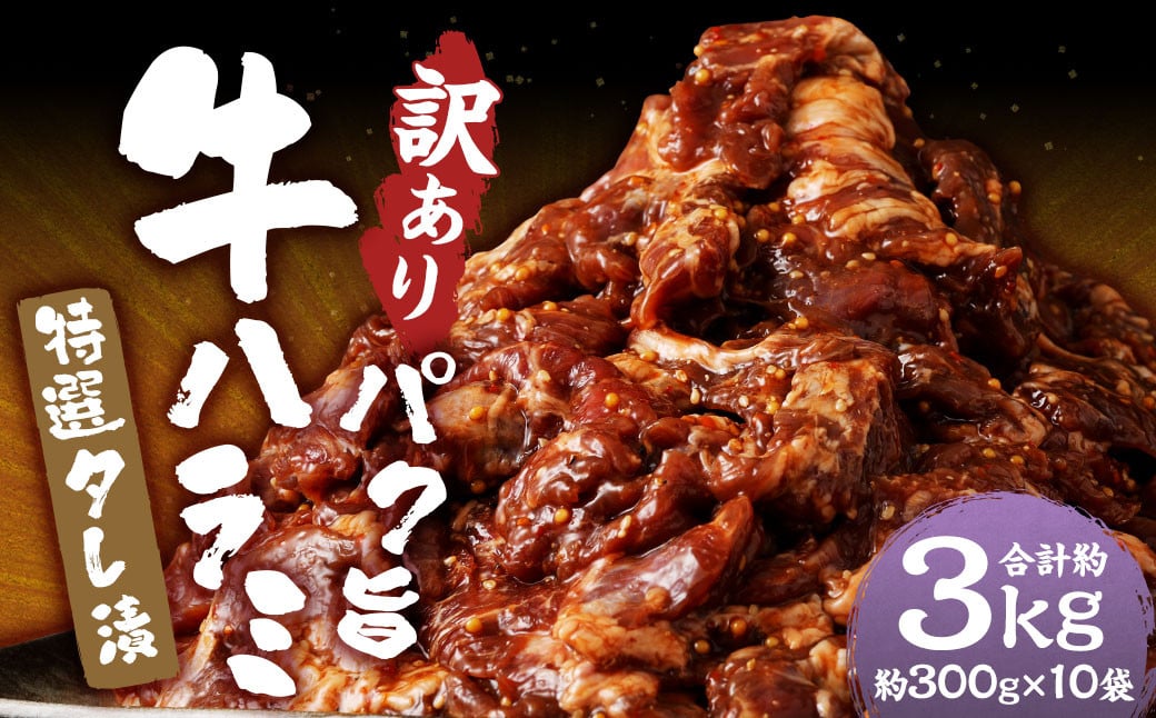 
            【訳あり】パク旨牛ハラミ 特選タレ漬け 約3kg ハラミ 牛肉 お肉 タレ漬け 焼くだけ 簡単調理 個包装
          