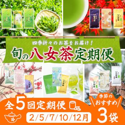 ふるさと納税 八女市 【発送月固定定期便】八女茶100% 四季折々の上級茶をお届け全5回