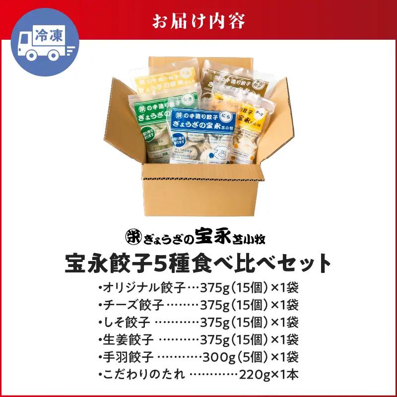 手包み餃子 ぎょうざの宝永 5種食べ比べセット（65個入） T004-007 惣菜 総菜 餃子
