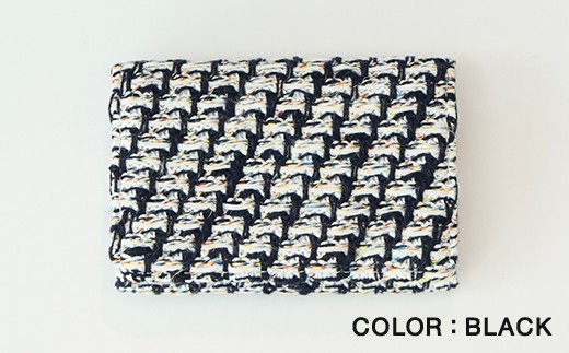 【COOHEM】 米富繊維 KNIT TWEED CARD CASE カードケース 名刺入 ブランド 数量限定 山形県 山辺町 BLACK yt-ccxxbk