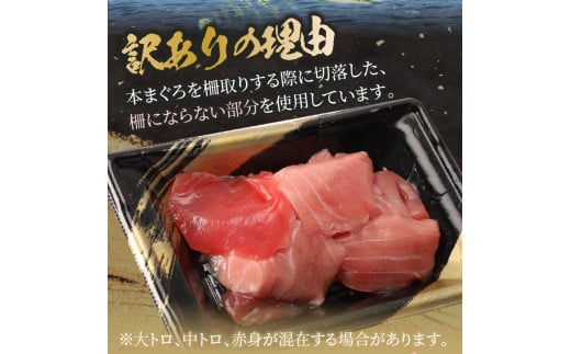 【訳あり】長崎県産本まぐろ贅沢盛り100g×3パック【B2-124】 まぐろ マグロ 鮪 本まぐろ 本マグロ 切り落とし 大トロ 中トロ 赤身 漬け まぐろ丼 手軽 簡単 パック 訳あり