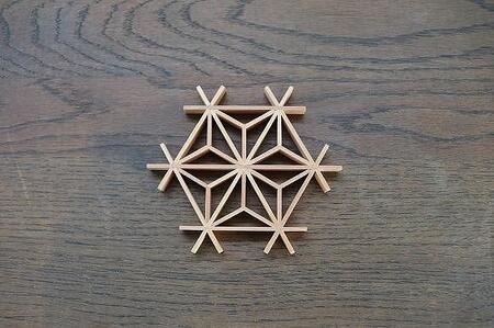 大川組子麻の葉　組子キット2個セット