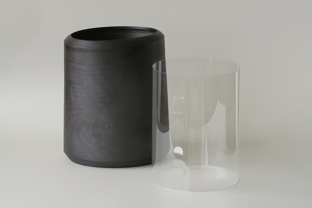 BUNACO ダストボックスtwist　IV　Mサイズ（ブラック） ごみばこ 木製家具 おしゃれ シンプル