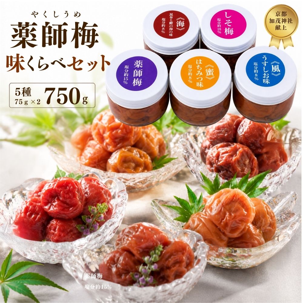 【ふるさと納税】薬師味くらべセット（梅干し5種セット）紀州 南高梅 お試し 梅干し みなべ町