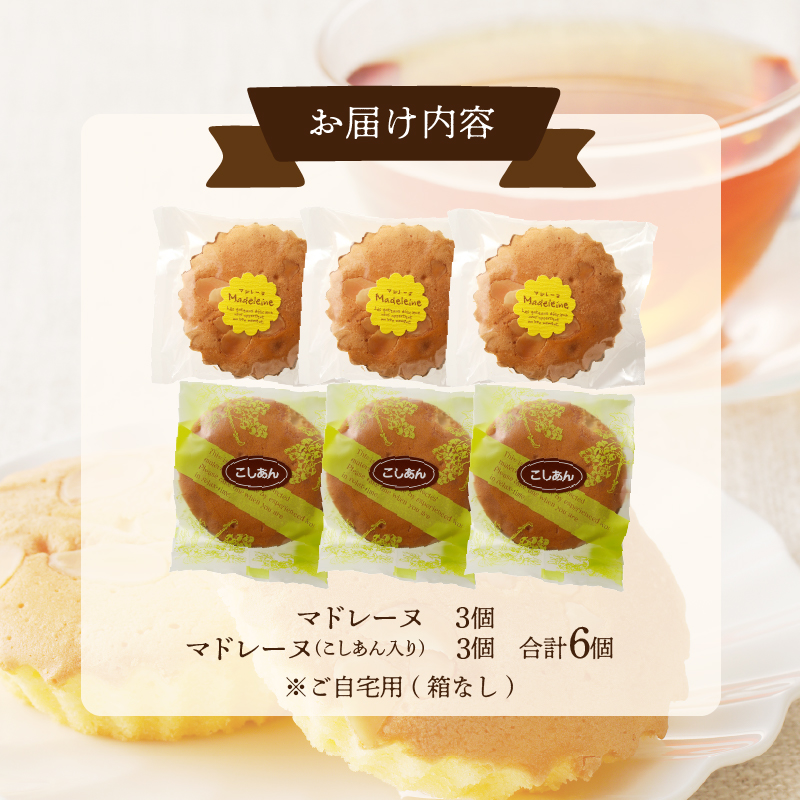 【2週間以内発送】老舗菓子舗のマドレーヌ2種セット「合計6個・個包装」_T035-020【焼き菓子 スイーツ 詰め合わせ 洋菓子人気 ギフト 食品 贈り物 お土産 デザート 加工品 送料無料 プレゼン