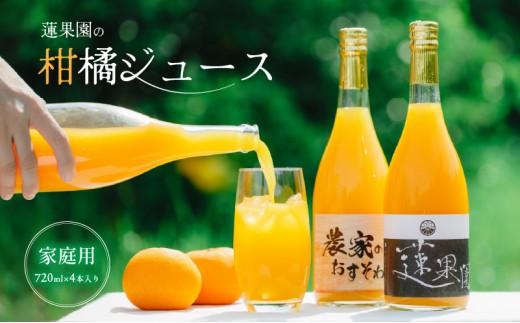 100％ 柑橘 ジュース 柑橘ソムリエおすすめ 720ml 4本 家庭用 | ストレートジュース 100％ジュース 柑橘ジュース みかんジュース 果物 くだもの みかんジュース フルーツ おすすめ  人気 お取り寄せ ジュース ギフト 愛媛県 松山市 蓮果園